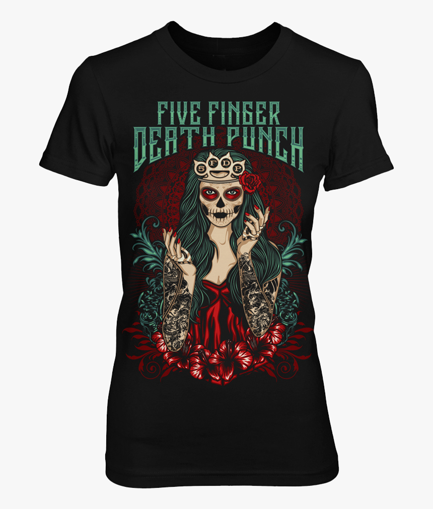 T Shirts Five Fingers Death Punch Lady Muerta, HD Png Download