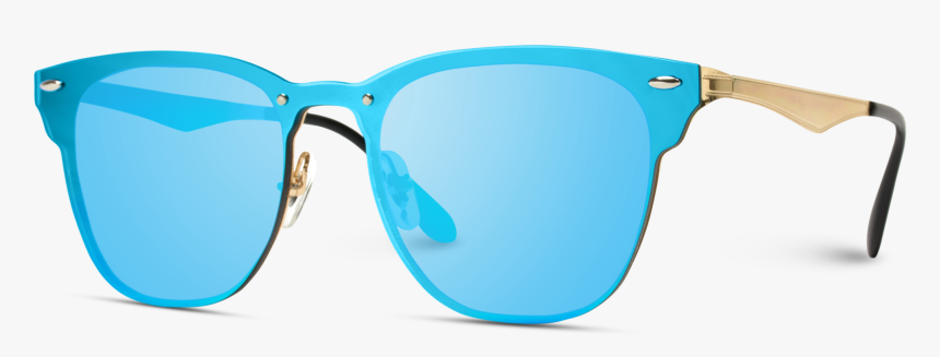 Full Blue Lens Square Sunglasses - Plastic, HD Png Download