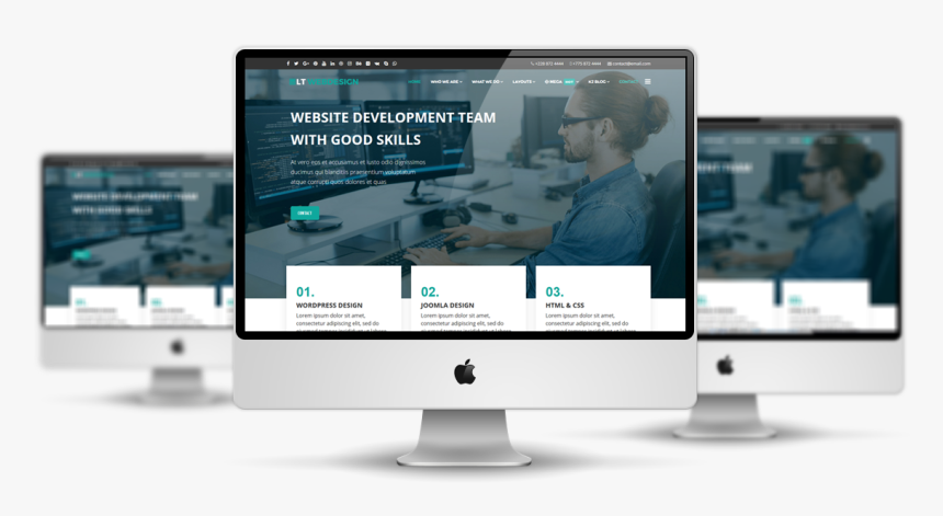 Lt Web Design Free Responsive Joomla Template Imac - Free Trip Joomla Template, HD Png Download