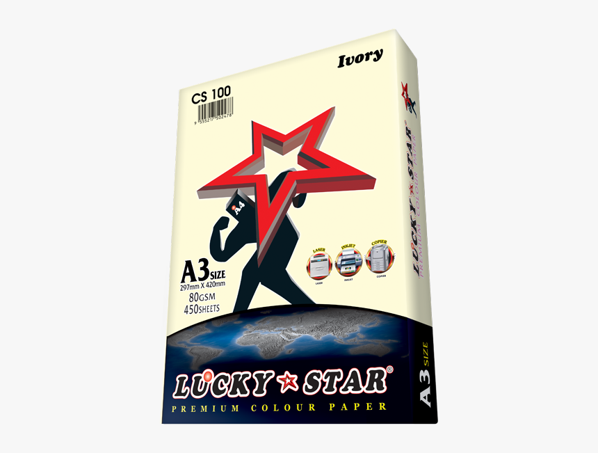 Lucky Star A4 Paper 80gsm, HD Png Download