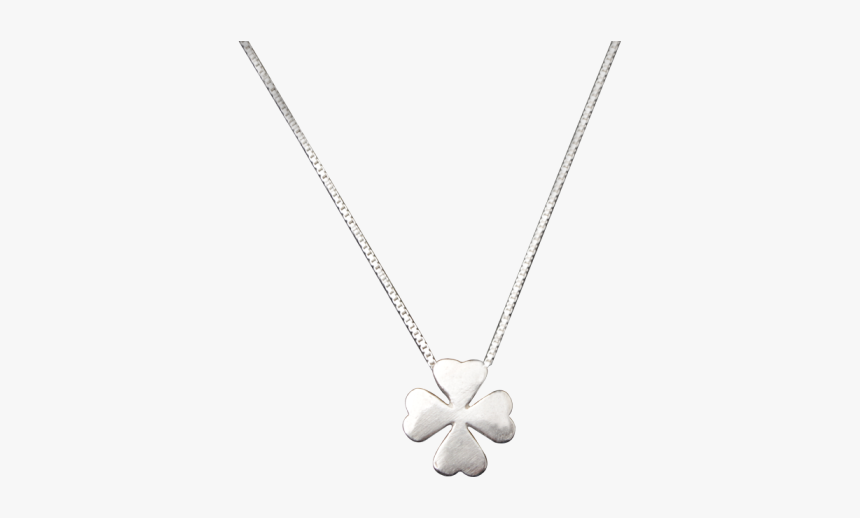 Female Chainbone Chain Simple Clover Feet Silver Pendant - Locket, HD Png Download