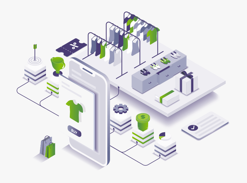 Ecommerce Development Company - Ecommerce Isometric Illustration Ecommerce, HD Png Download