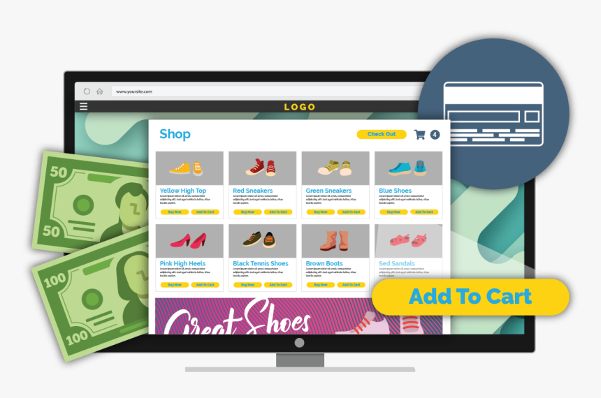 Ecommerce Web Development - Led-backlit Lcd Display, HD Png Download