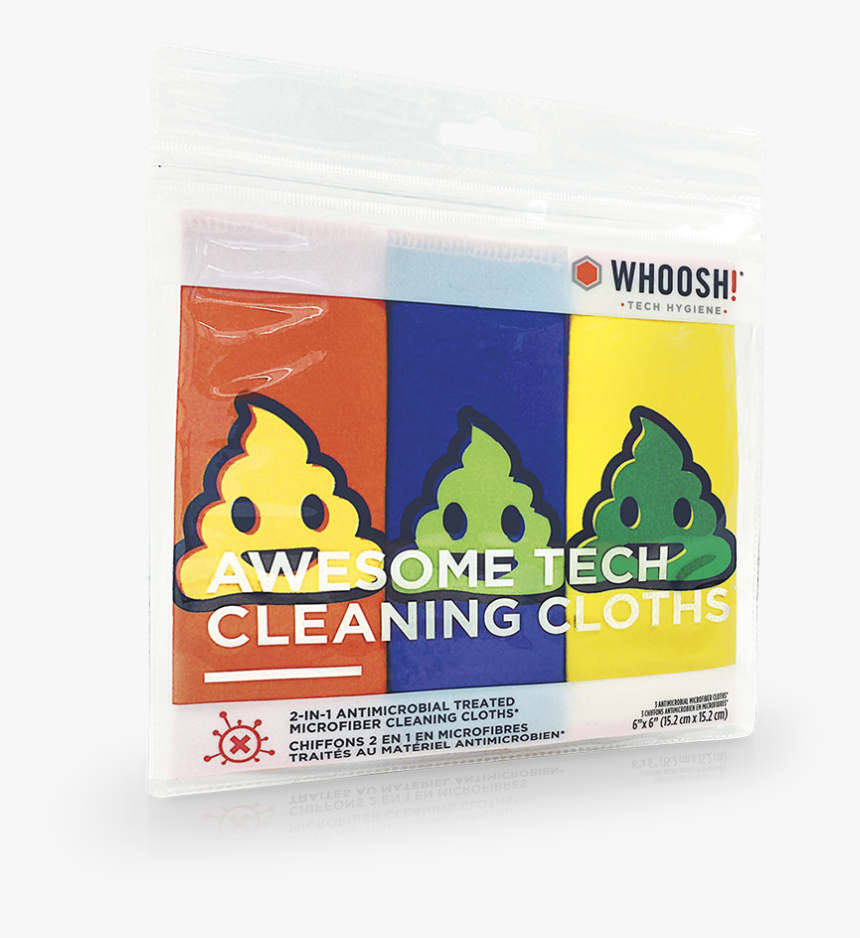 Awesome Tech Cleaning Cloths Poo Emoji Set - Textile, HD Png Download