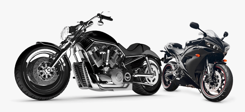 2 Motorbikes - Black Motorcycle, HD Png Download