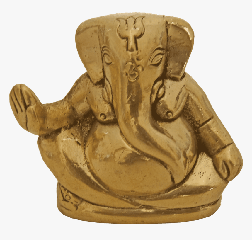 Brass Statue Lord Ganesha - Carving, HD Png Download