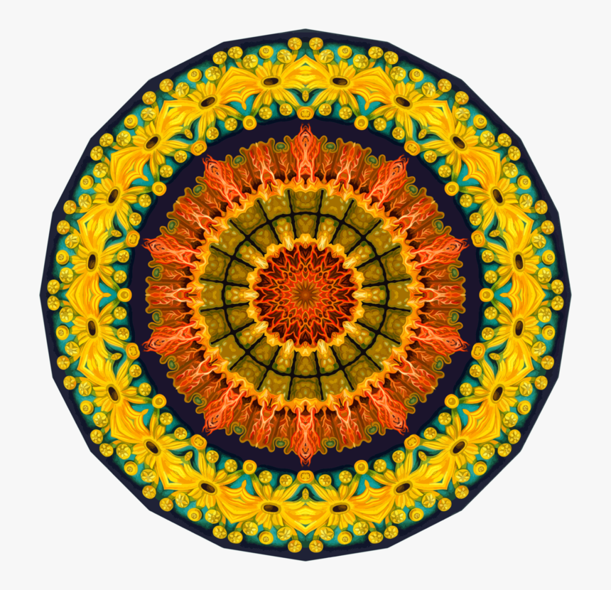 Flower,symmetry,orange - Circle, HD Png Download