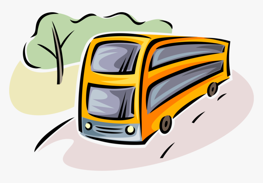 Vector Illustration Of Intercity Passenger Tour Bus - Illustration, HD Png Download