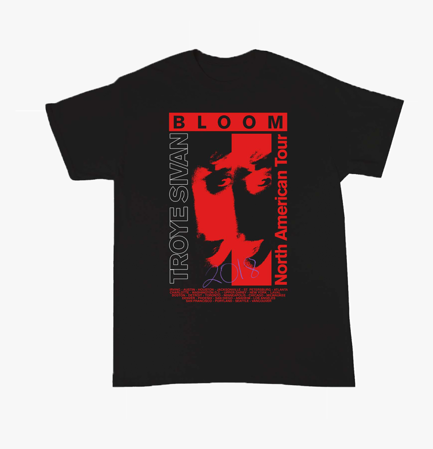 Tour Tee Black-troye Sivan - Troye Sivan Bloom Merch, HD Png Download