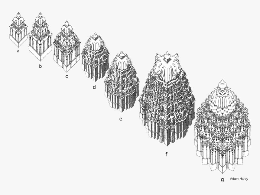 Development Of Vimāna Types In Karṇāṭa Drāviḍa Tradition, - Adam Hardy Indian Temple Architecture, HD Png Download