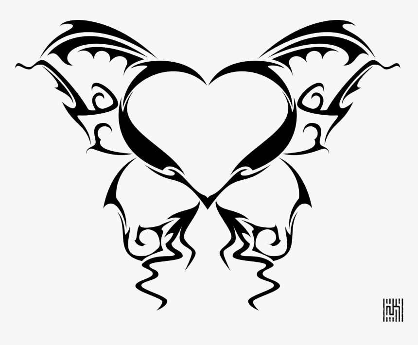 Butterfly Heart Tattoo, HD Png Download , Transparent Png Image - PNGitem