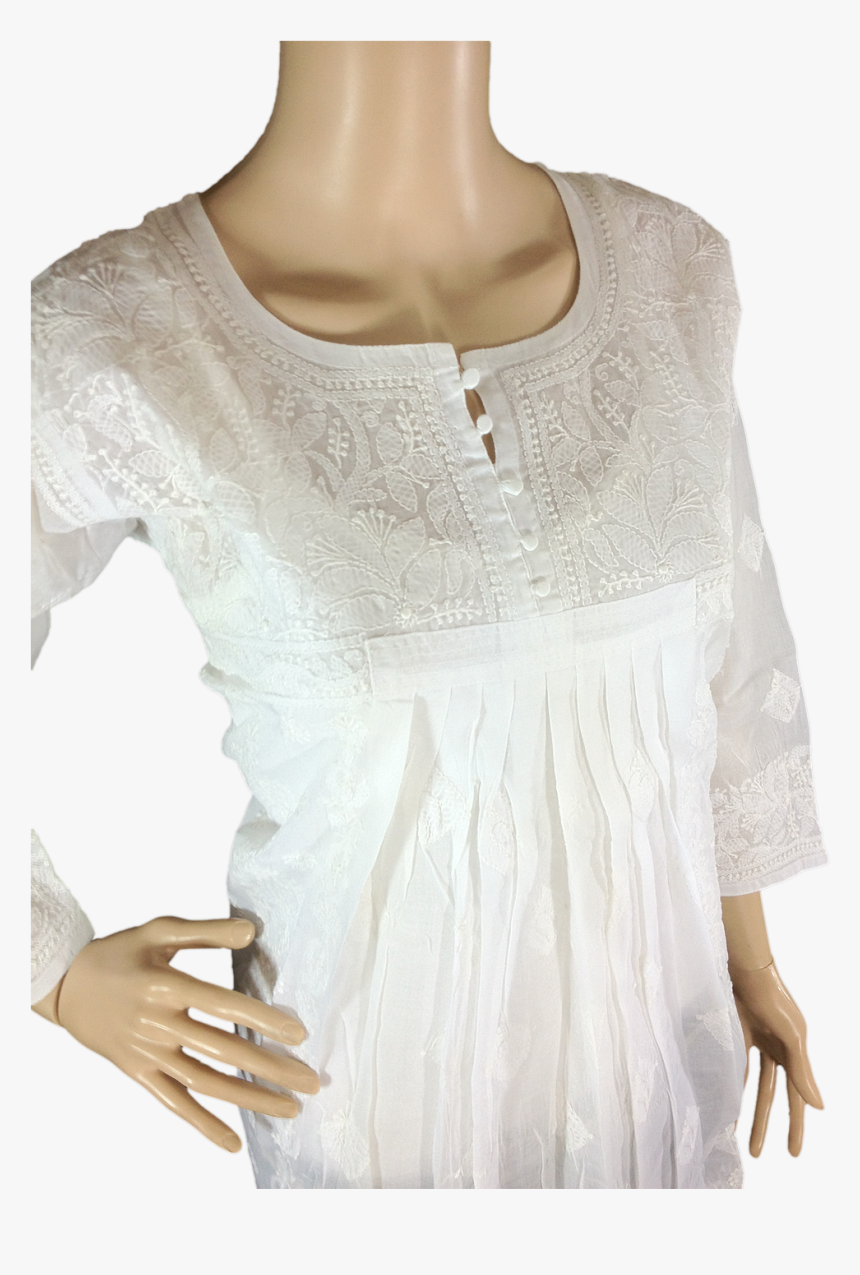 White Chiken Kurti And Frocks, HD Png Download