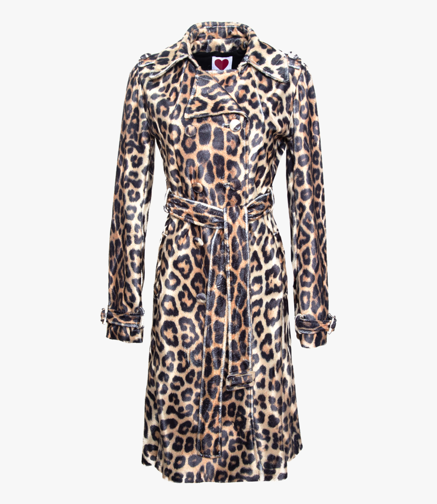 Classic Leopard Trench Coat - Trench Coat, HD Png Download