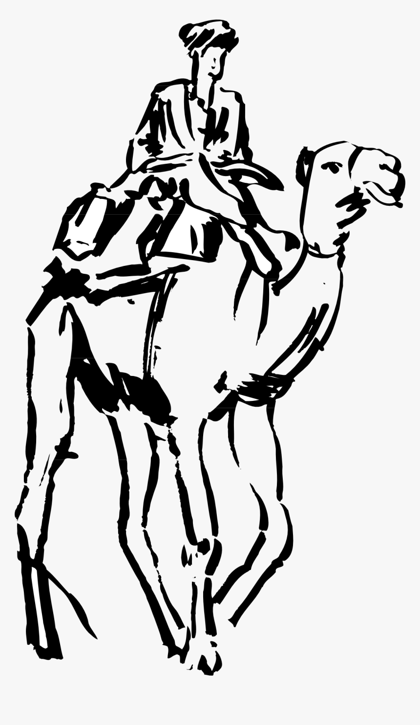 Man Riding A Camel Coloring, HD Png Download