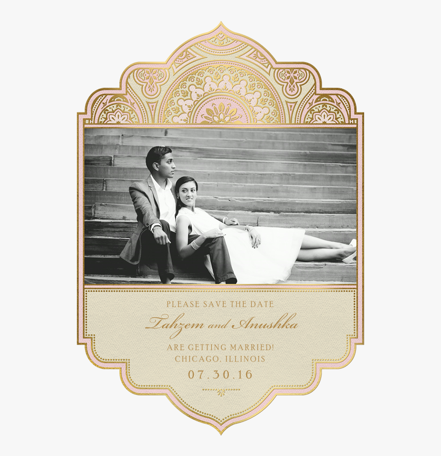 Indian Inspired Save The Date In Pink, HD Png Download