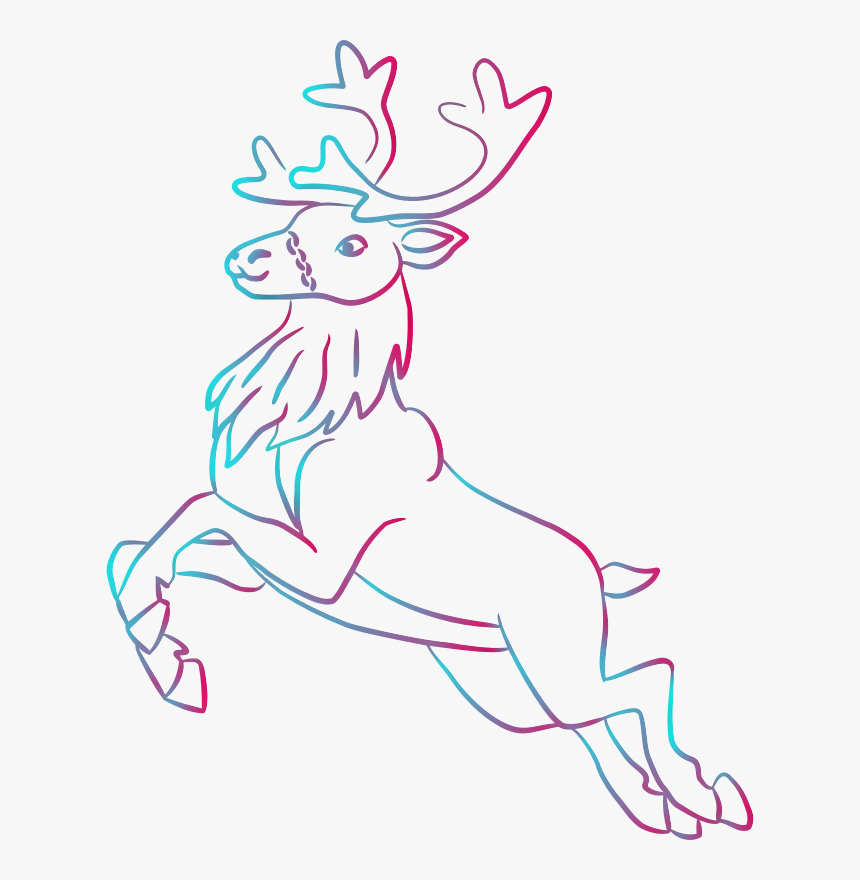 Reindeer - Drawings Of Santa's Reindeers, HD Png Download