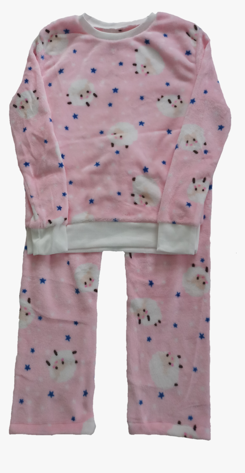 Cute Sheep Printed Plush Pajama Set - Pajamas, HD Png Download