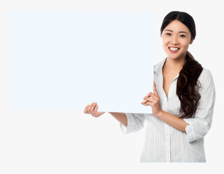 Girl Holding Banner Png Image - Girl Holding Banner, Transparent Png