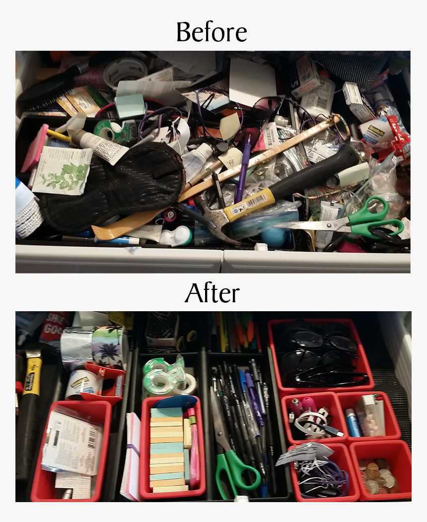 Drawer-banda - Junk Drawer Before And After, HD Png Download