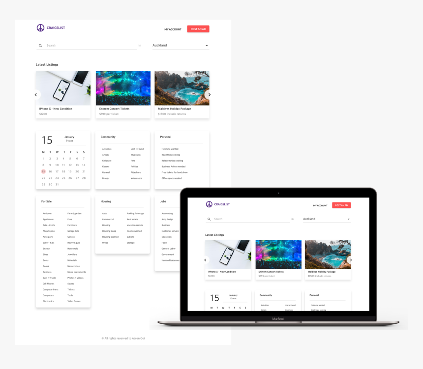 Craigslist Redesign Image - Case Study Ui Design, HD Png Download