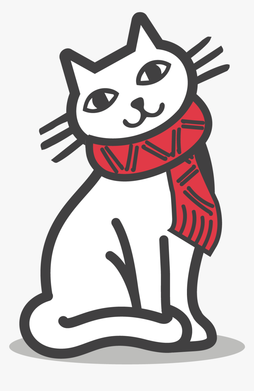 Proper Food • For Cats • - Cat Cartoon Black And White, HD Png Download