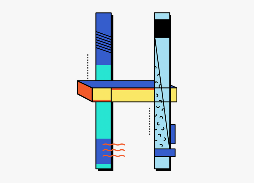 Multicolored Abstract Font - Schematic, HD Png Download