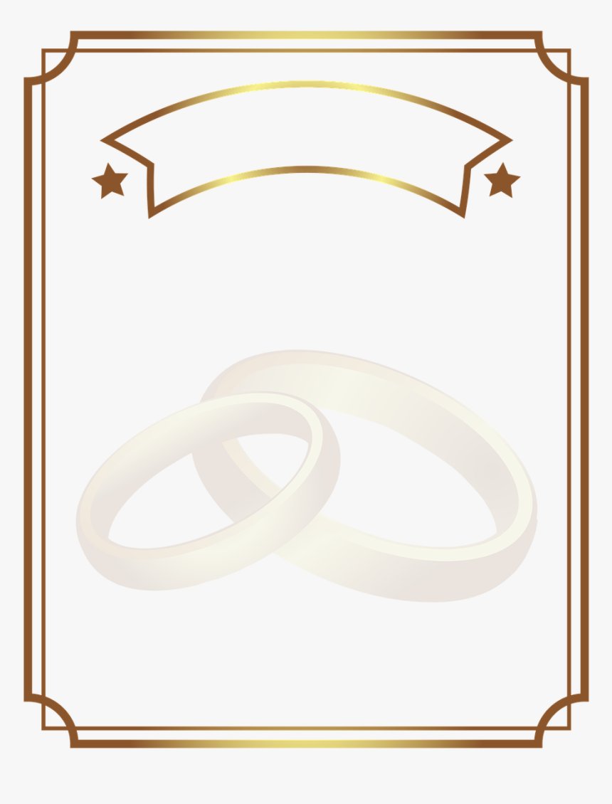 Diploma Gold Wedding Rings - Heart Wedding Frame Gold Svg, HD Png Download