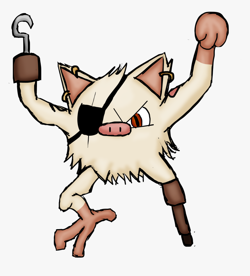 Mankey Pokemon Kanto Pirate Original 150 Pokemon Digital - Cartoon, HD Png Download