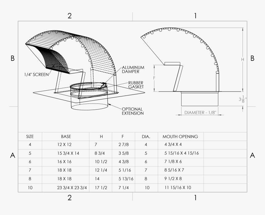 Gooseneck Spec - Gooseneck Exhaust Vent, HD Png Download