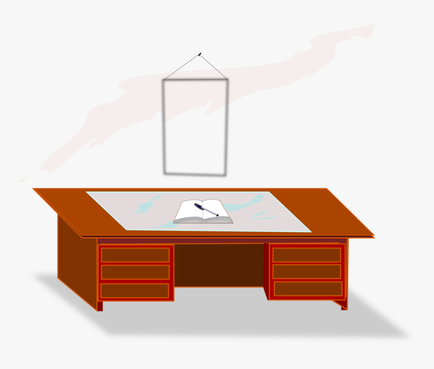 Table Clip Catoon - Desk, HD Png Download