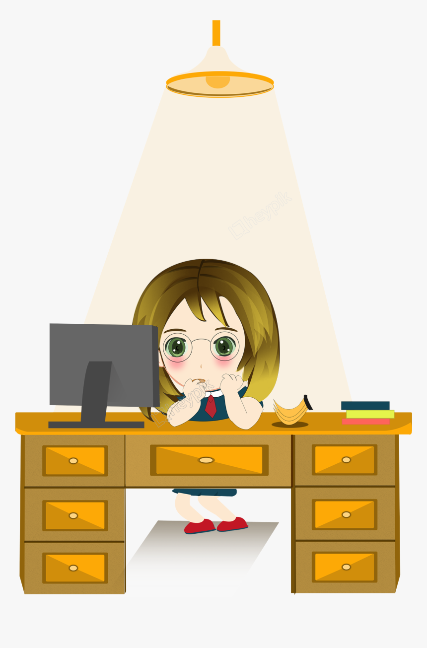 Desenho Menina Assistindo Tv, HD Png Download