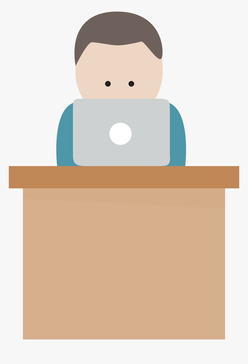 Boy With Computer At Desk Clip Arts - Boy And Computer Png, Transparent Png