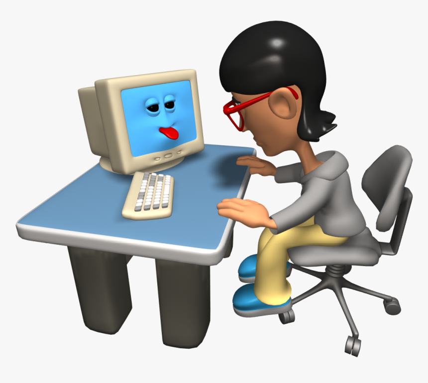 Download Work Image Free - Playing On The Computer, HD Png Download