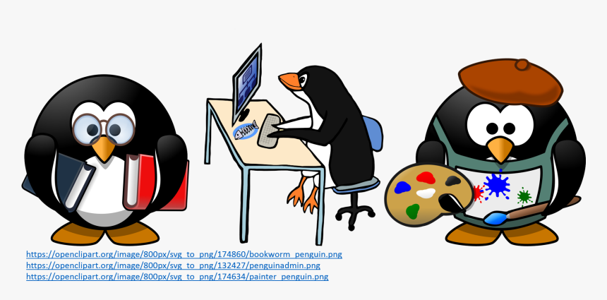 Transparent Unpleasant Clipart - Linux Penguin At Computer, HD Png Download