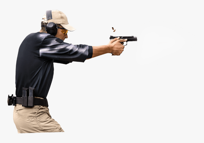 Sport-schütze Mit Luftdruckpistole - Person Shooting A Gun, HD Png Download