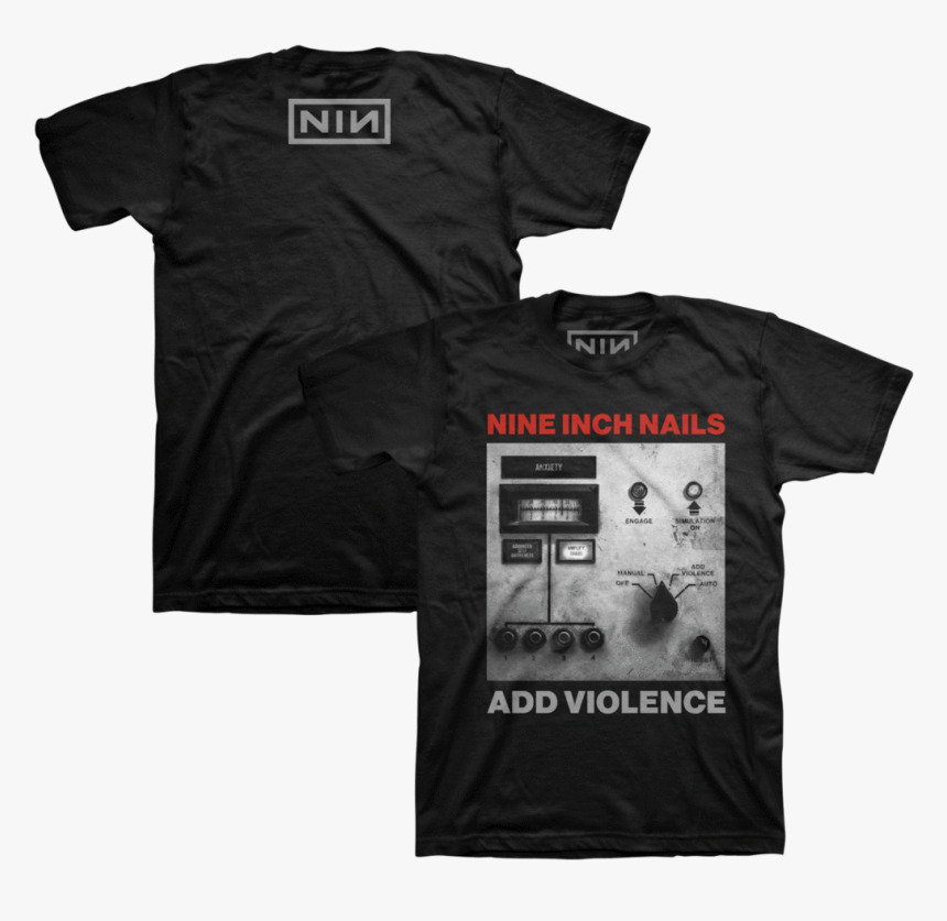 Add Violence Album Cover Black Tee - Qotsa Villains T Shirt, HD Png Download