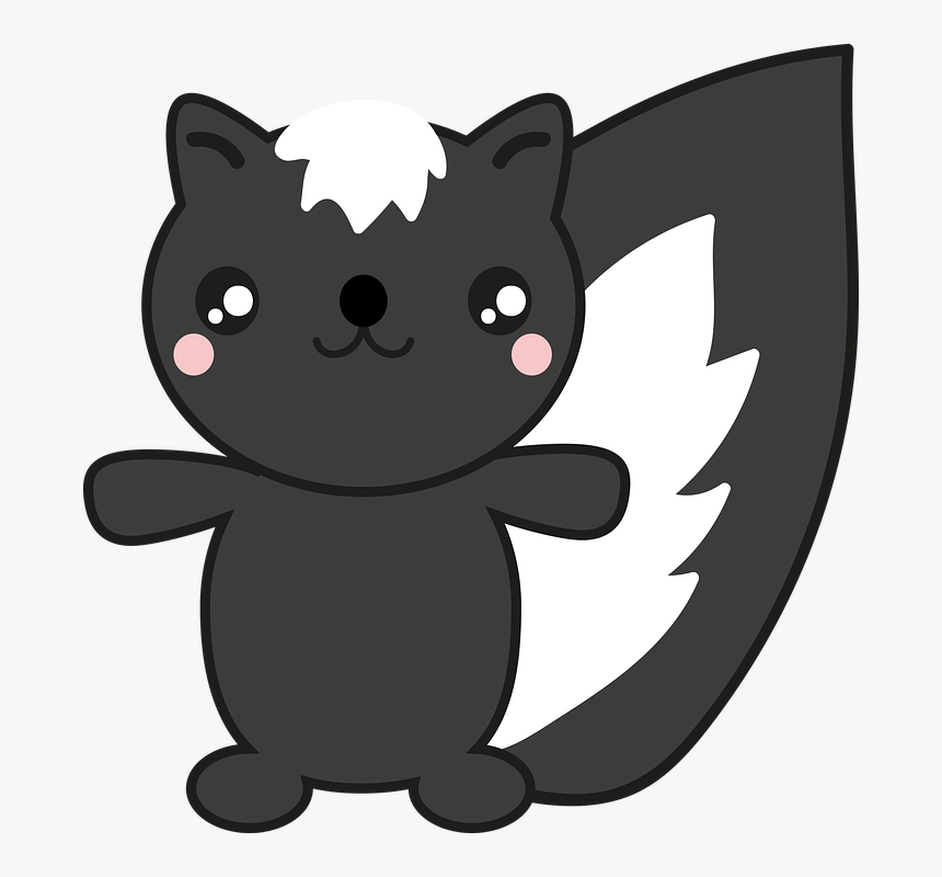 Skunk, Forest, Cute, Animal, Smell - Gambá Desenho Png, Transparent Png