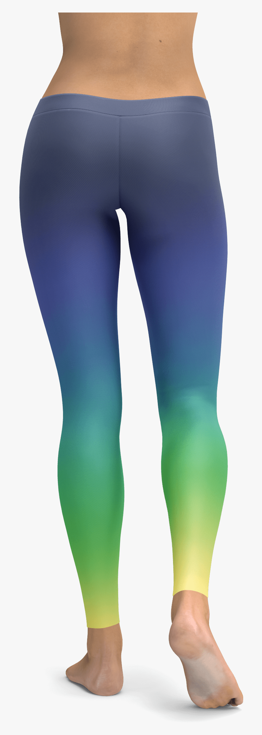Blue Green Yellow Gradient Pattern Leggings Yoga Pants, - Rainbow Leggings, HD Png Download