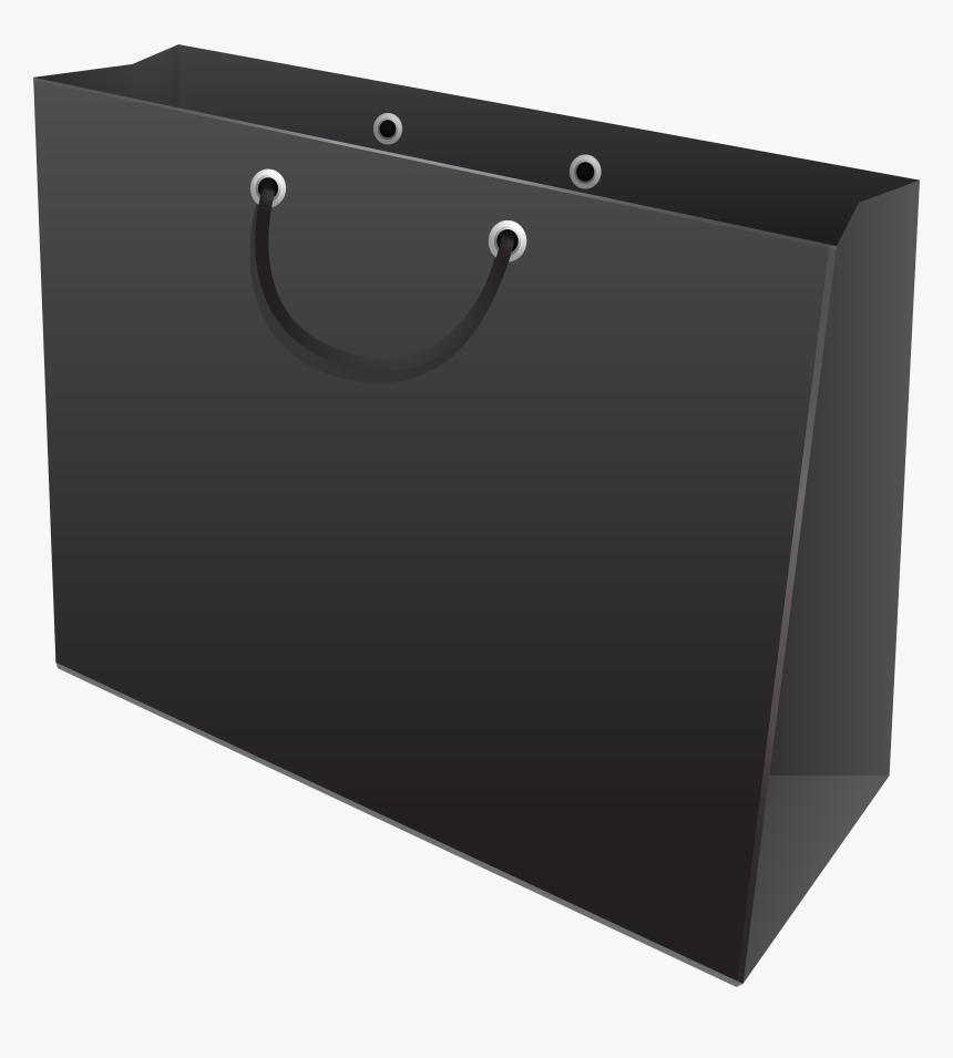 Black Gift Bag Png Clip Art, Transparent Png