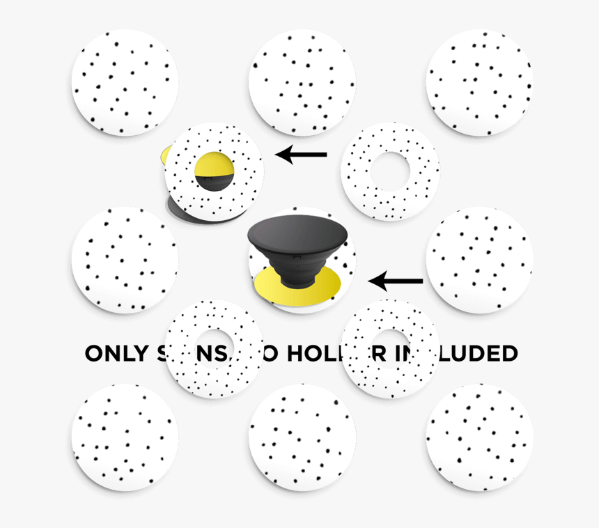 Small Dots On White Skin Phone Holder - Circle, HD Png Download