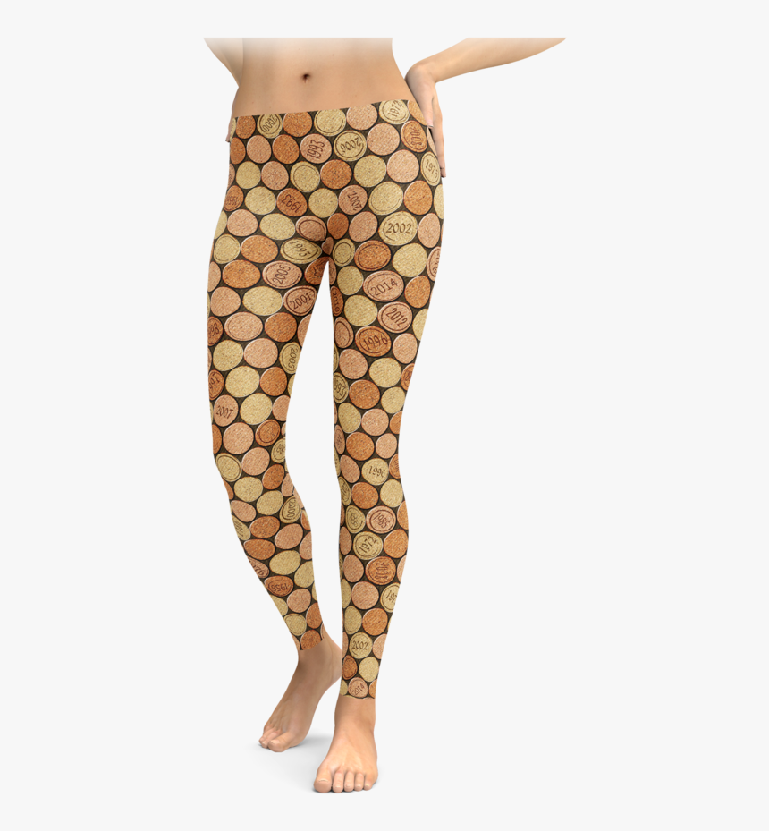 Wine Cork Pattern Leggings - Tights, HD Png Download