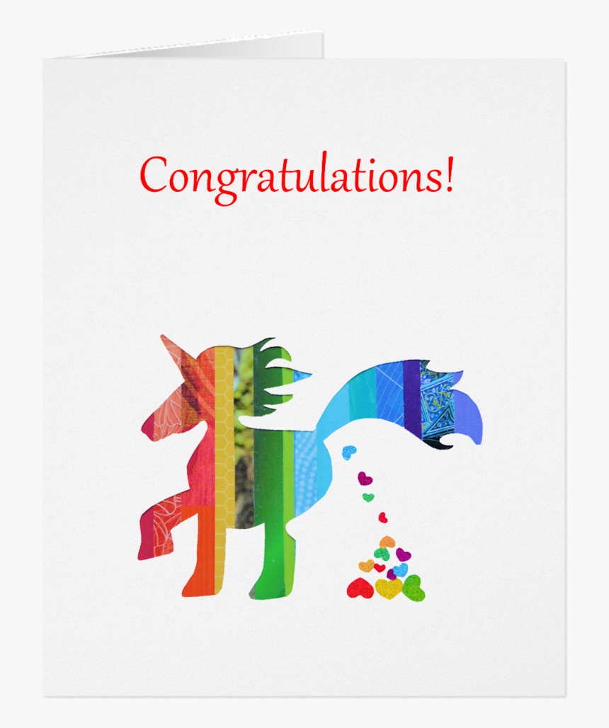 Gc006 Unicorn Congratulations Card - Congratulations On Your Poop, HD Png Download