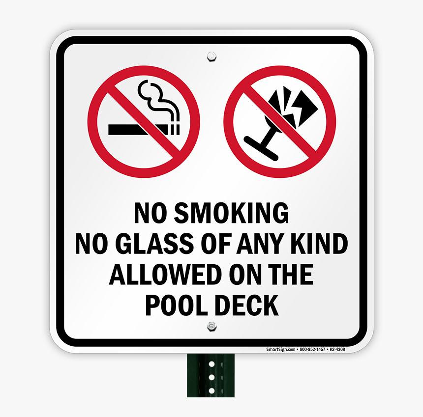 No Smoking On The Pool Deck Signs - Please No Smoking Sign, HD Png Download