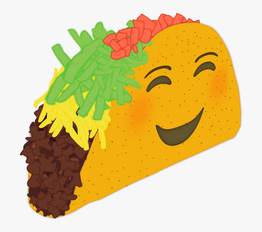 Picture Of A Sticker With A Taco From A Diagonal Side - Smiley Taco, HD Png Download