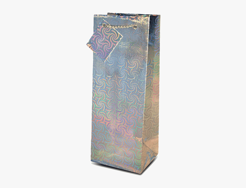 Gift Bag Foil Hologram Silver - Paper Bag, HD Png Download