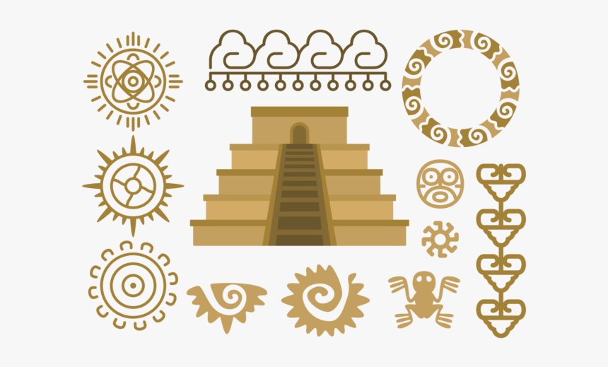 Maya Piramide Relief Vector - Vector Piramides, HD Png Download