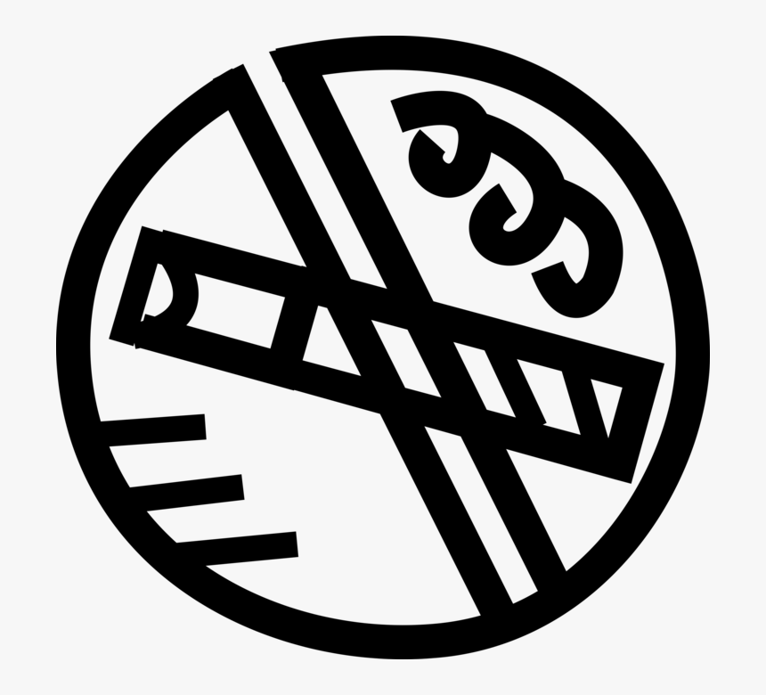 Vector Illustration Of No Smoking Or Tobacco Cigarette - Emblem, HD Png Download
