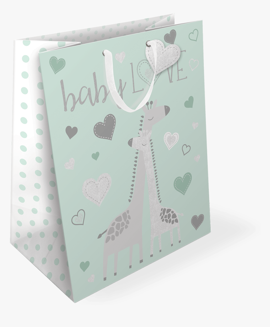 Baby Giraffe Jumbo Gift Bag With Die-cut Gift Tag - Paper, HD Png Download