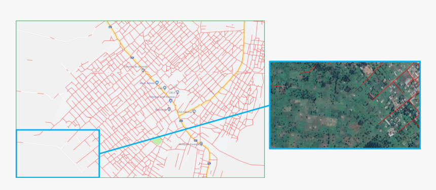 Orbital Insight Road Lines Match Osm - Map, HD Png Download