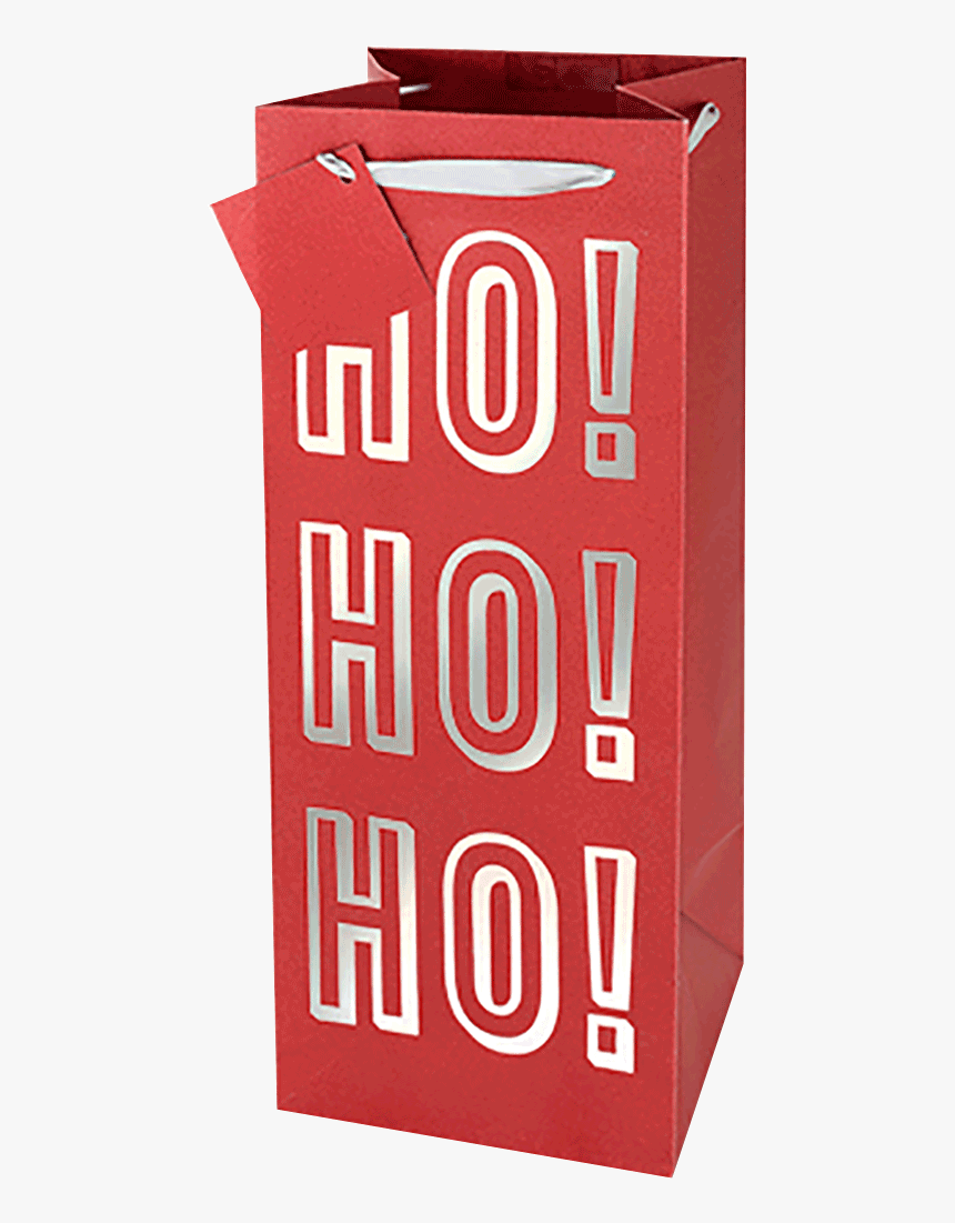 Ho Ho Ho Holiday Gift Bag - Carmine, HD Png Download